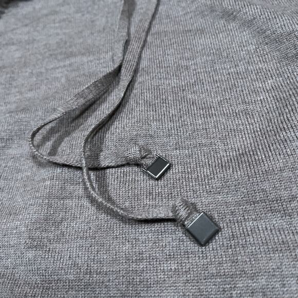 Helmut Lang Hoodie Sweater Pullover 100% Wool Slim XL Fit Grey Beige - Picture 9 of 10